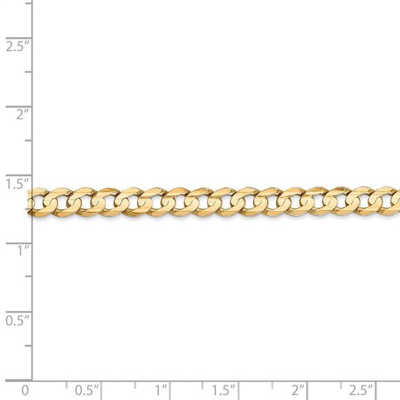 5.25mm, 14k Yellow Gold, Open Concave Curb Chain Necklace, 16 Inch - Picture 5 of 8
